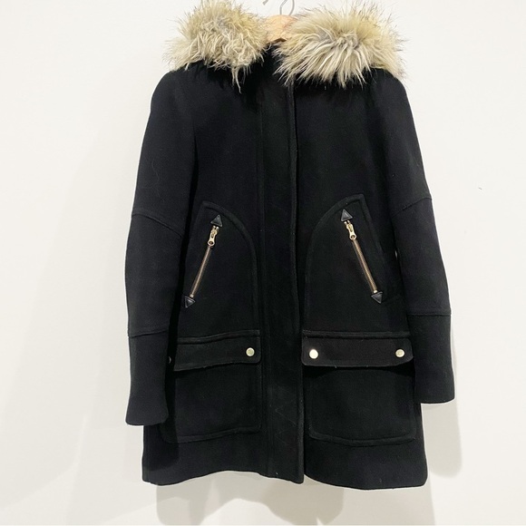 J. CREW Chateau Parka Stadium Cloth
Wool Hood Coat Size 00 - Picture 5 of 16